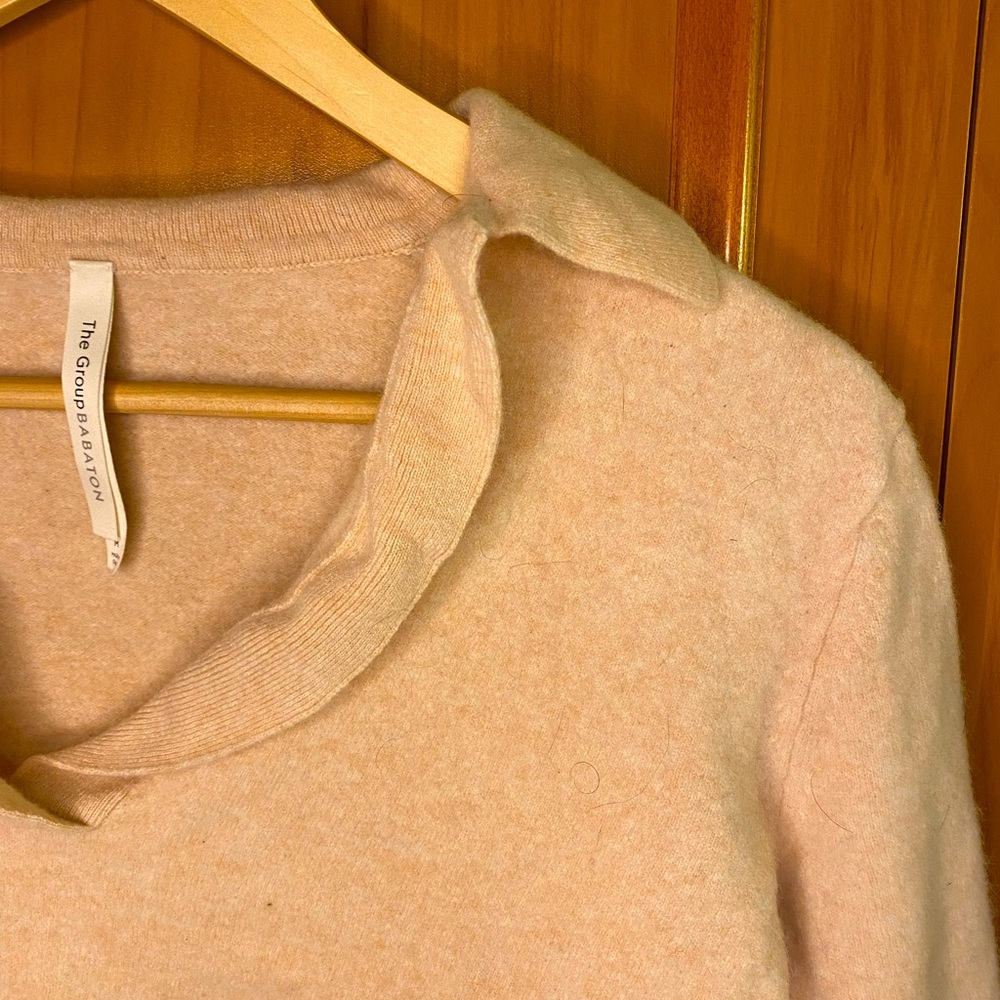 The Group BABATON Merino Semi-Cropped 3/4 Sleeve Collared Sweater